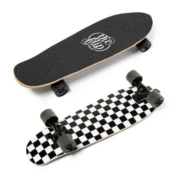 One Leopard VIC 27" Complete Cruiser Tricks Skateboard, 7 PLY Maple Double Kicktails Deck, T-Tool & Skateboard Stickers & Carry Bag Included (Woof)