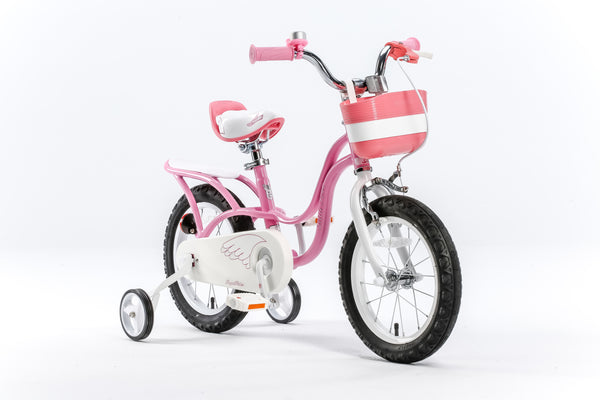 RoyalBaby Little Swan Girl's Bike with basket, 18 inch with kickstand, gifts for kids, girls' bikes