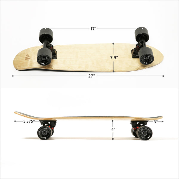One Leopard VIC 27" Complete Cruiser Skateboard, 7 PLY Maple Deck, T-Tool & Skateboard Stickers & Carry Bag Included (Girl)