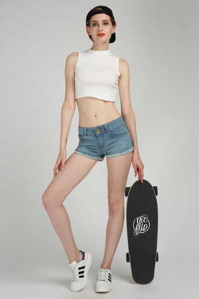 One Leopard VIC 27" Complete Cruiser Tricks Skateboard, 7 PLY Maple Double Kicktails Deck, T-Tool & Skateboard Stickers & Carry Bag Included (Meow)